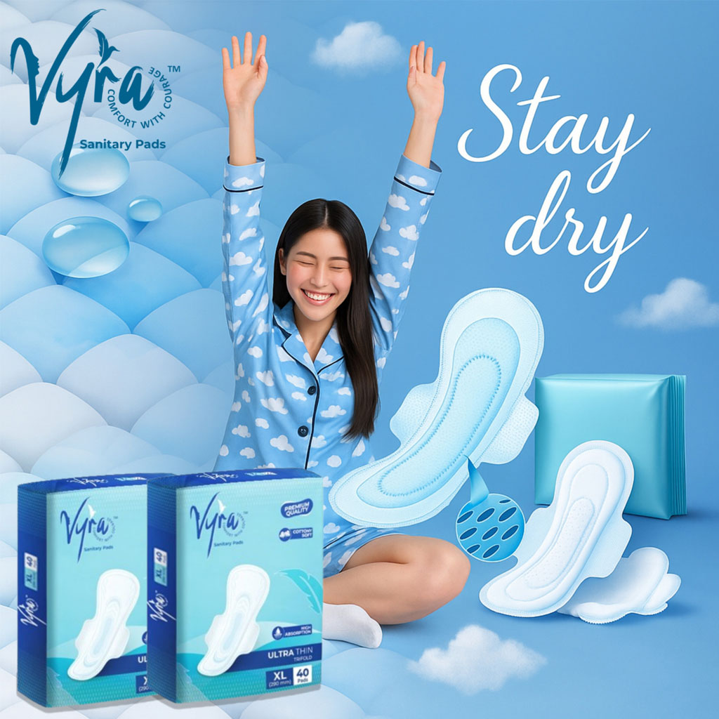VYRA Ultra thin_Cottony comfort XL _40 Pads_ 100% leakage protection & Rash free Sanitary Pad (Pack of 40) - Image 2