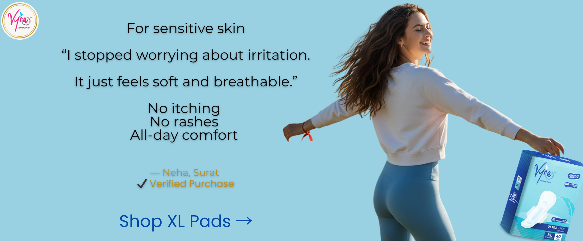 Testimonial for VYRA XL pads