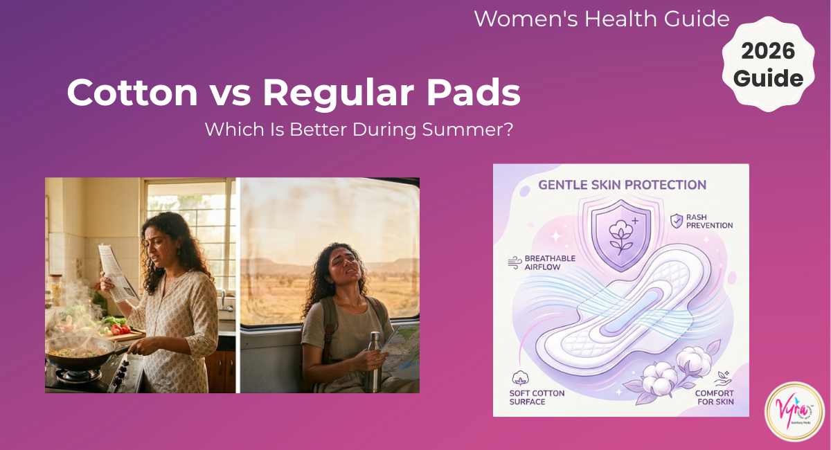 cotton vs regular sanitary pads for sensitive skin and summer comfort