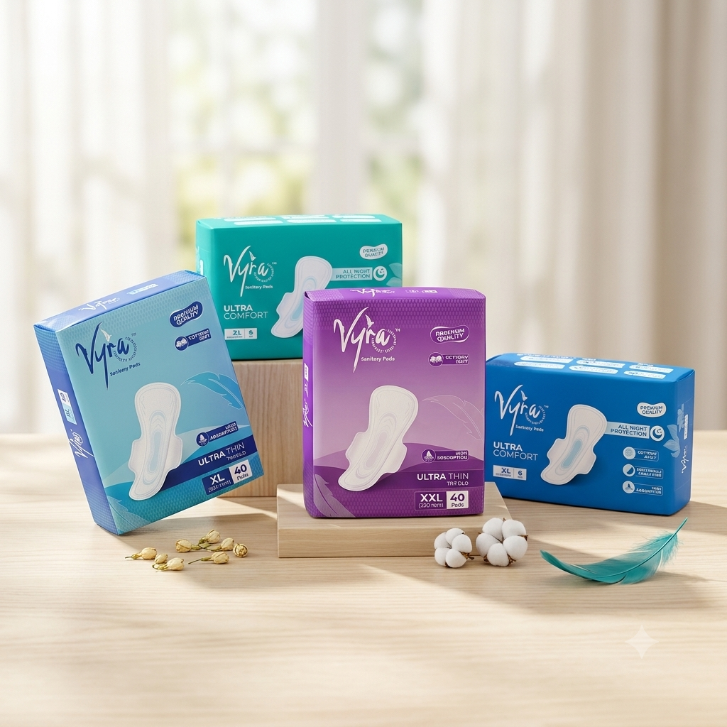 Rash Free Sanitary Pads by VYRA for Sensitive Skin